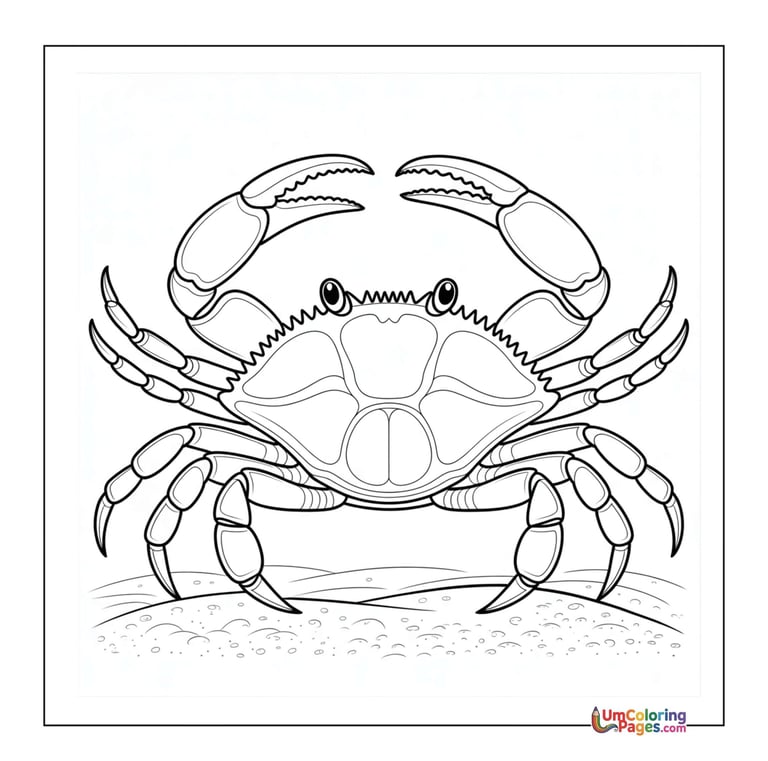 crab ocean animal coloring page