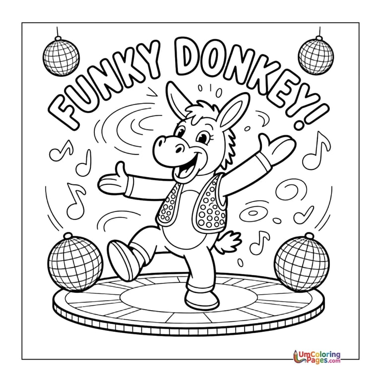 cartoon donkey coloring page printable