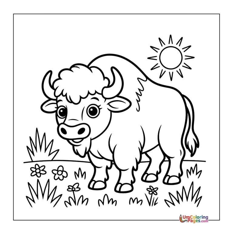 buffalo coloring page for kids