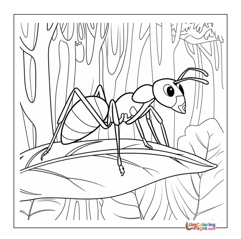 Free ant coloring printable small creature for kids