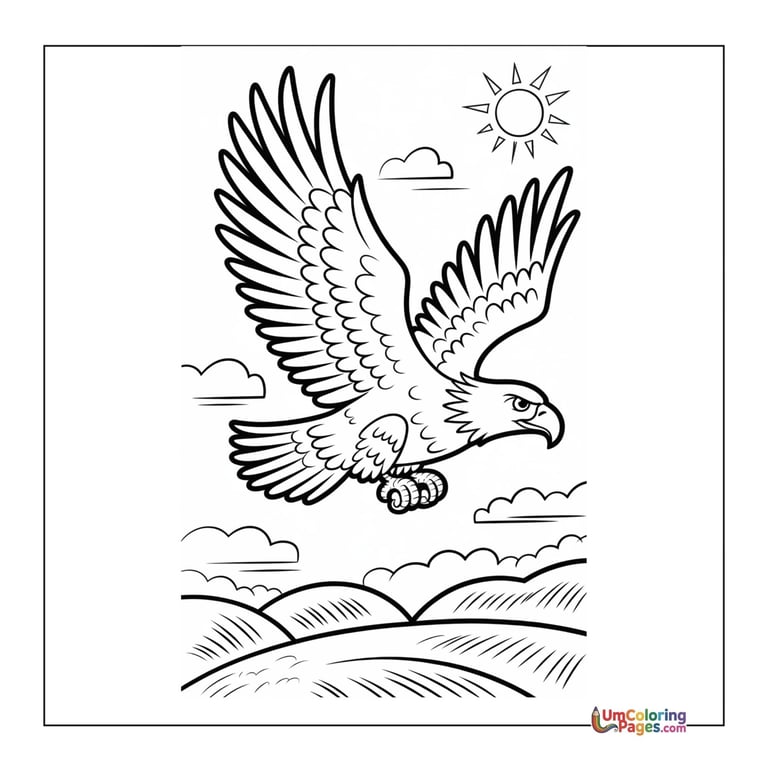 easy eagle coloring page for children