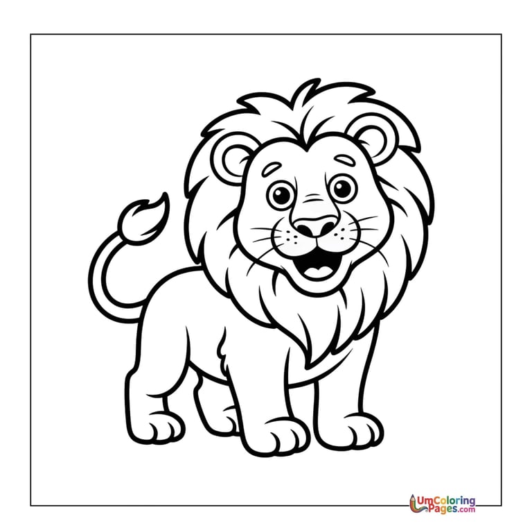 Lion coloring page king of jungle printable for kids