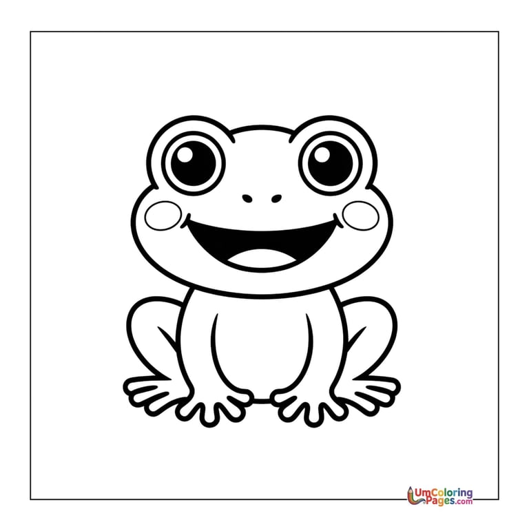 Frog on lily pad coloring template pond animal page