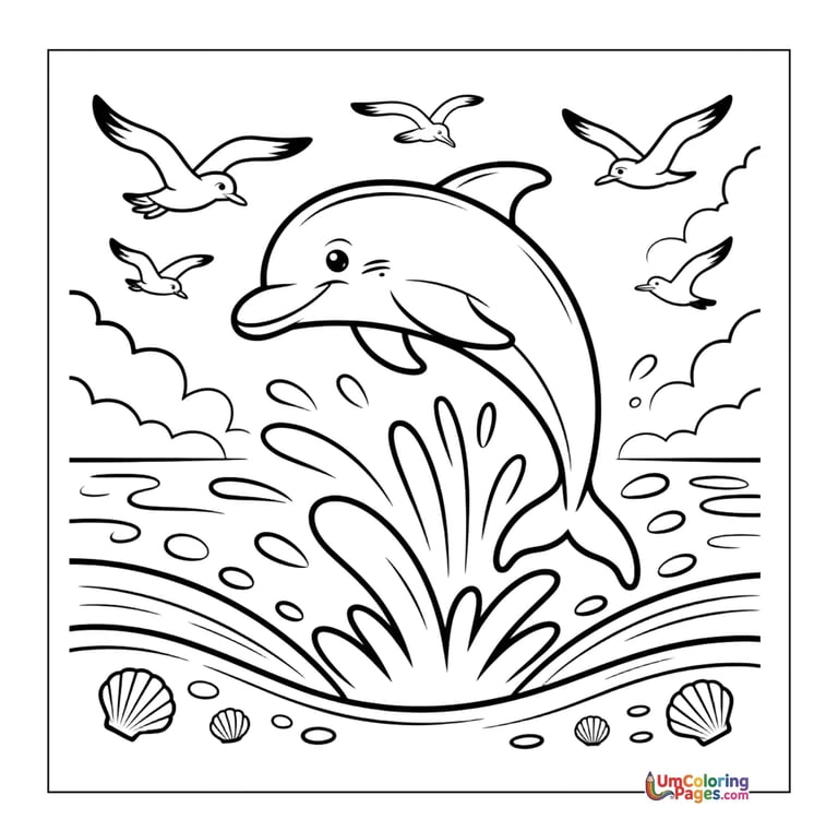 cartoon dolphin coloring page printable