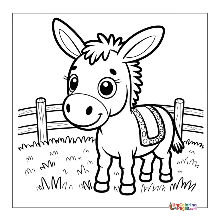 donkey coloring page for kids