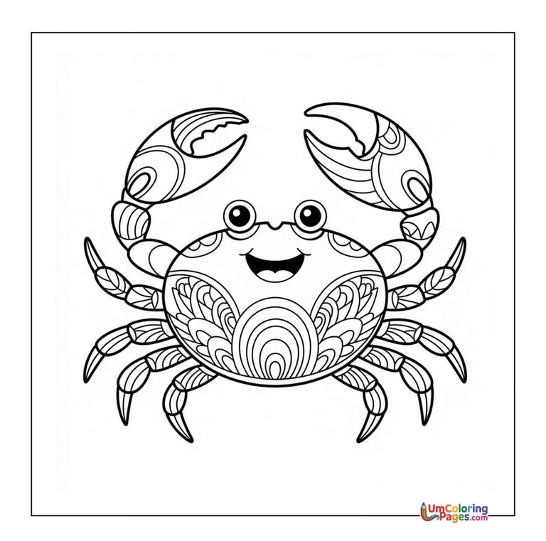 easy crab coloring page for children