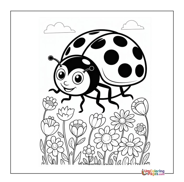 Cute ladybug outline drawing preschool insect printable