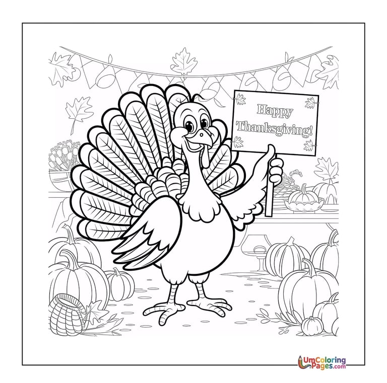 turkey bird coloring page printable