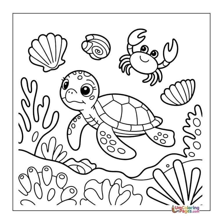 Sea turtle coloring sheet aquatic animal activity