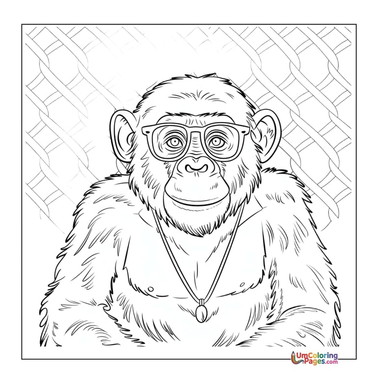 Chimpanzee family coloring template wildlife activity