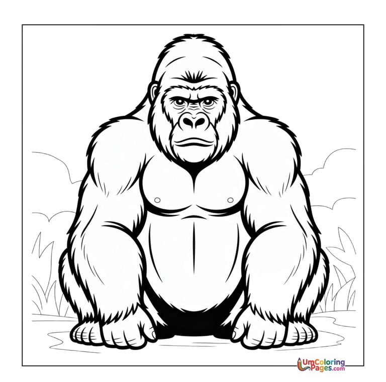 Mountain gorilla coloring sheet endangered primate activity