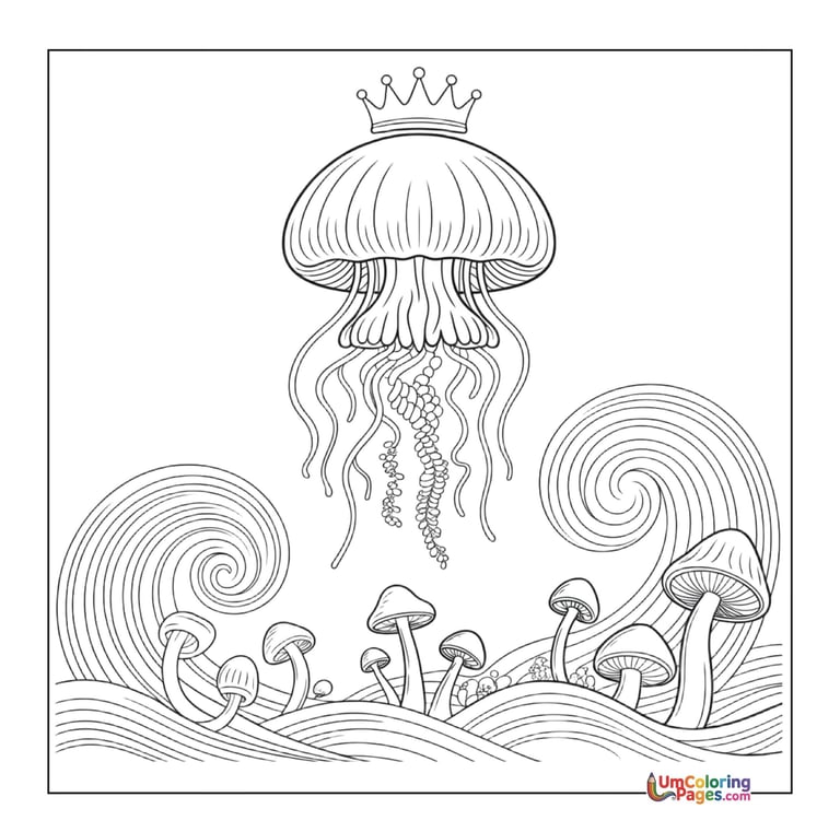cartoon jellyfish coloring page printable