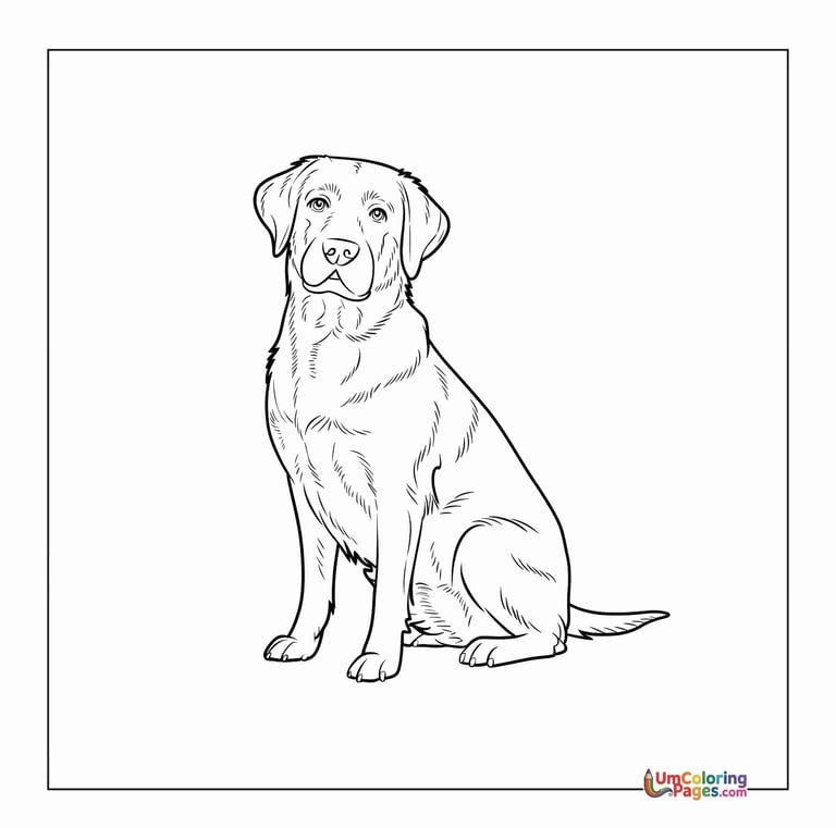 Happy dog outline drawing preschool animal printable