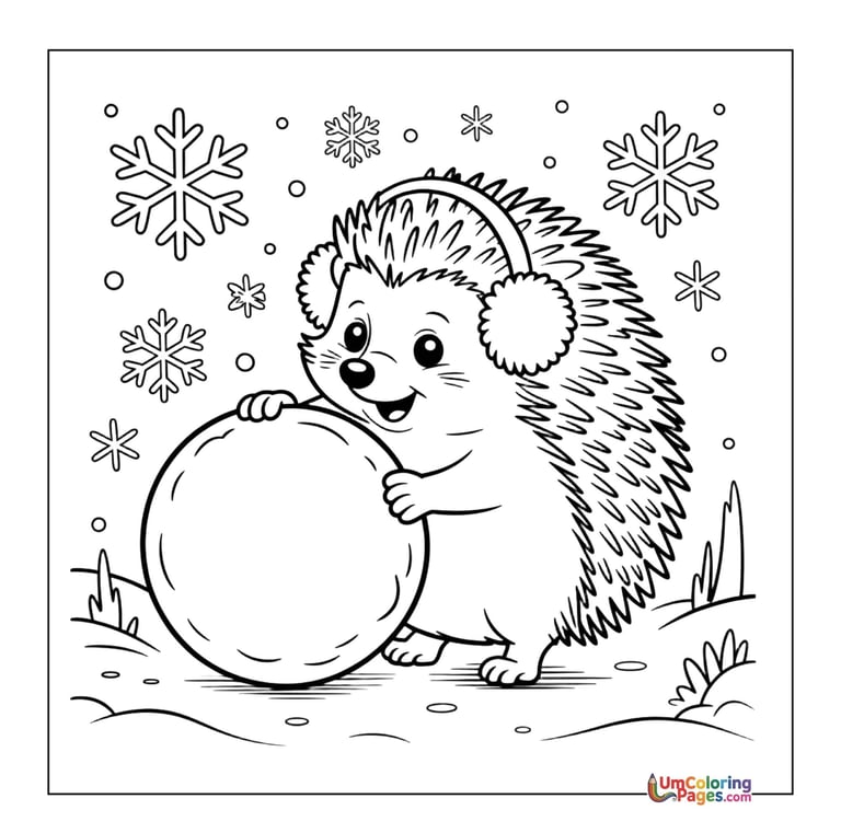 Cute hedgehog coloring sheet small animal activity