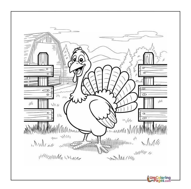 cartoon turkey coloring page
