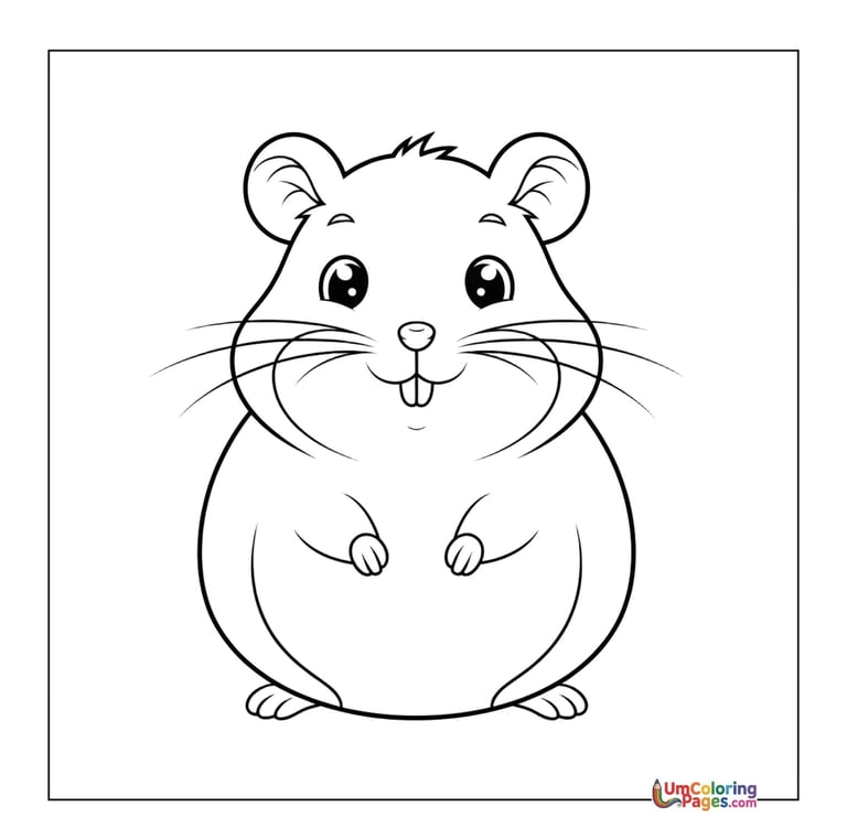 Hamster in wheel coloring page pocket pet for kids