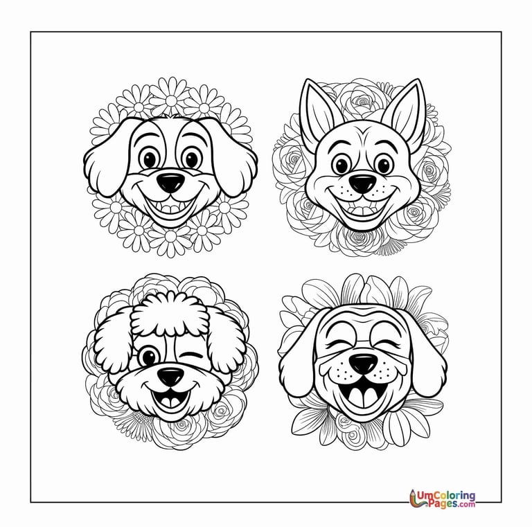 Dog coloring page pet animal printable for kids worksheet