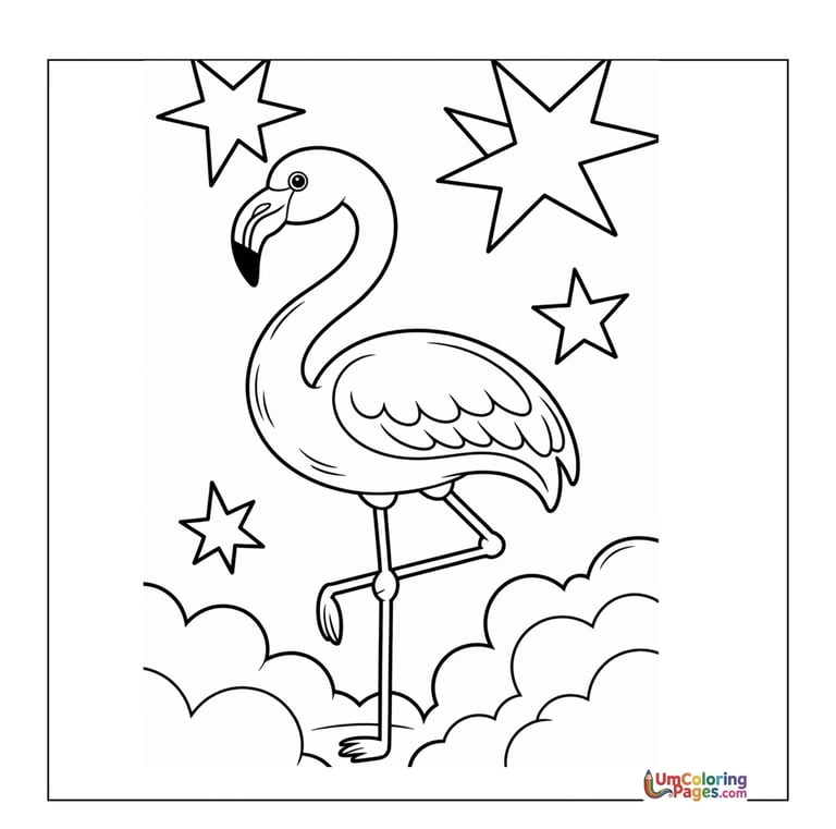 flamingo coloring page for kids