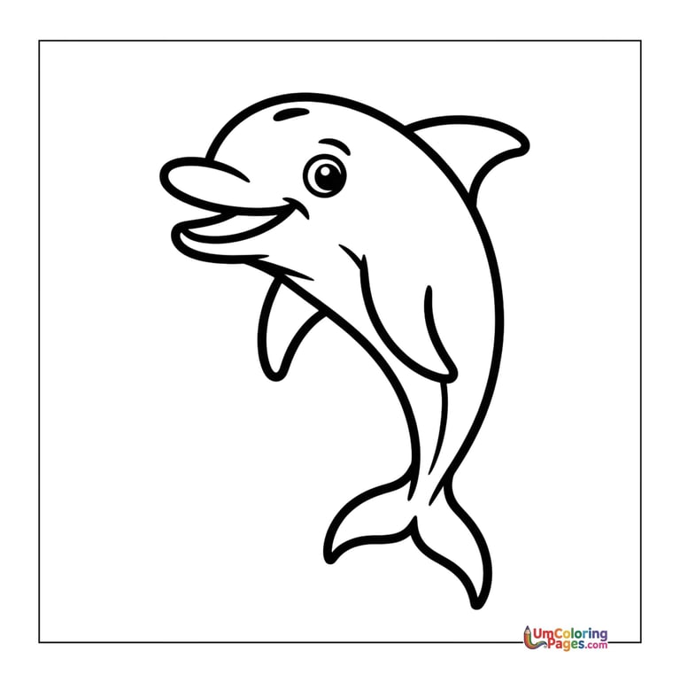 dolphin ocean animal coloring page