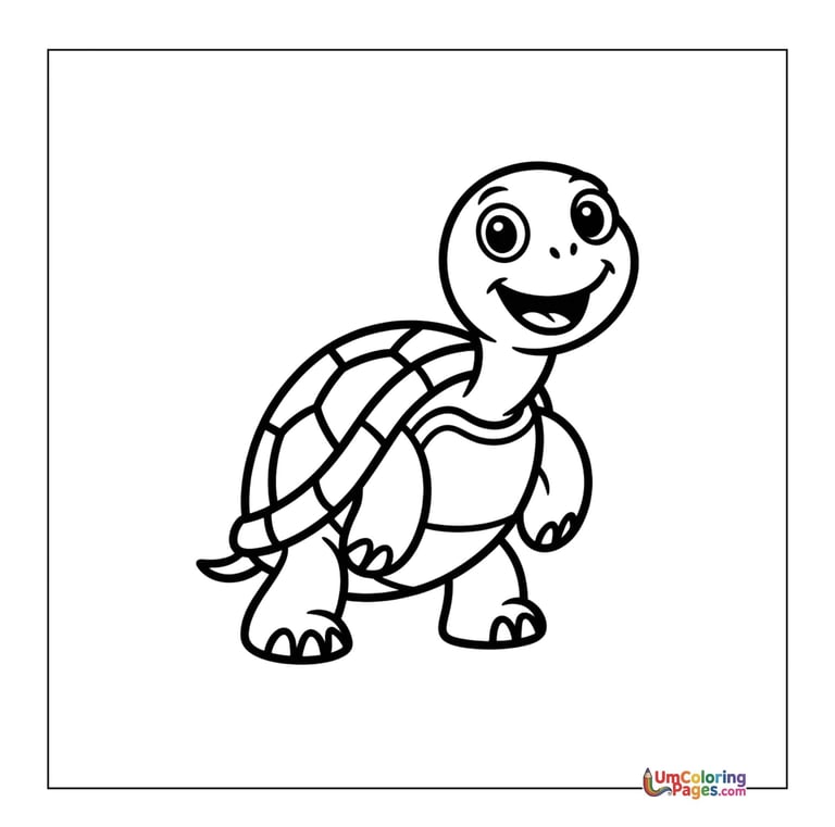 Turtle coloring page shelled pet printable for kids