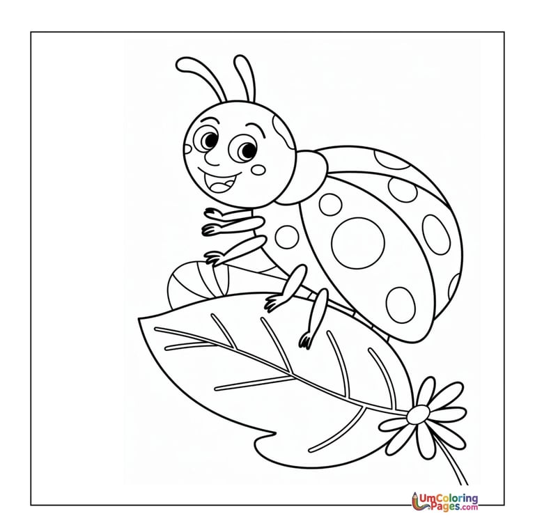 Red ladybug coloring sheet garden bug activity children