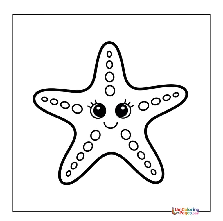 starfish ocean animal coloring page