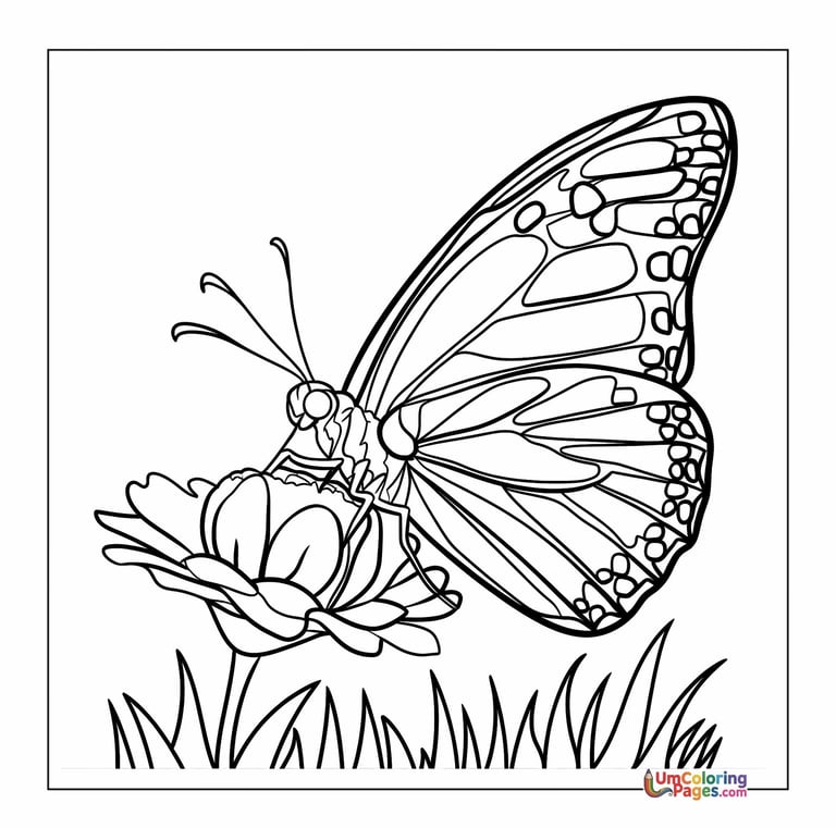 Butterfly coloring page beautiful insect printable for kids