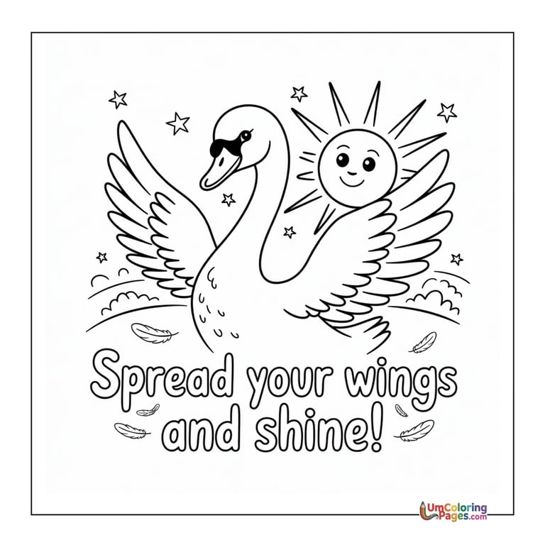 cute swan coloring sheet printable