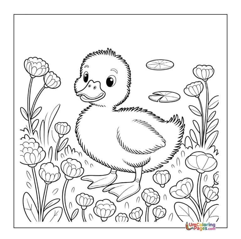 simple duck line art coloring page