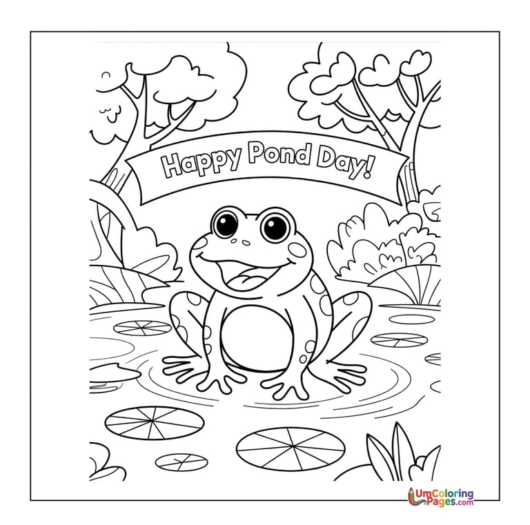 Baby frog tadpole coloring page cute amphibian printable
