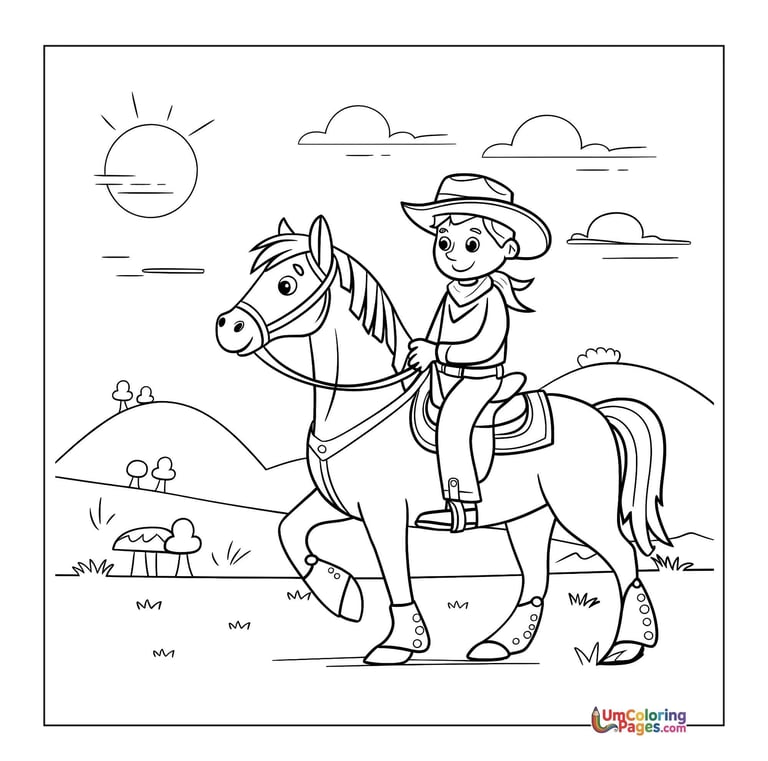 horse coloring page for kids