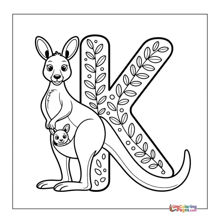 Red kangaroo coloring template outback animal for children