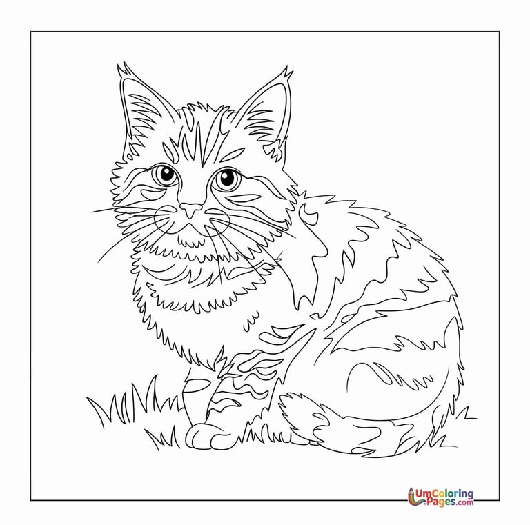 cat coloring printable sheet