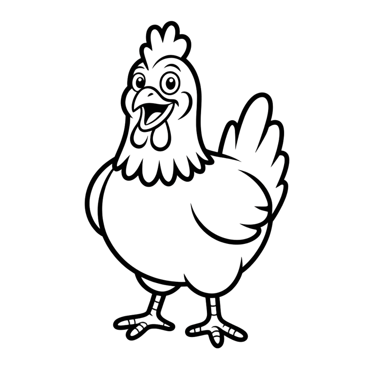 chicken farm animal coloring page