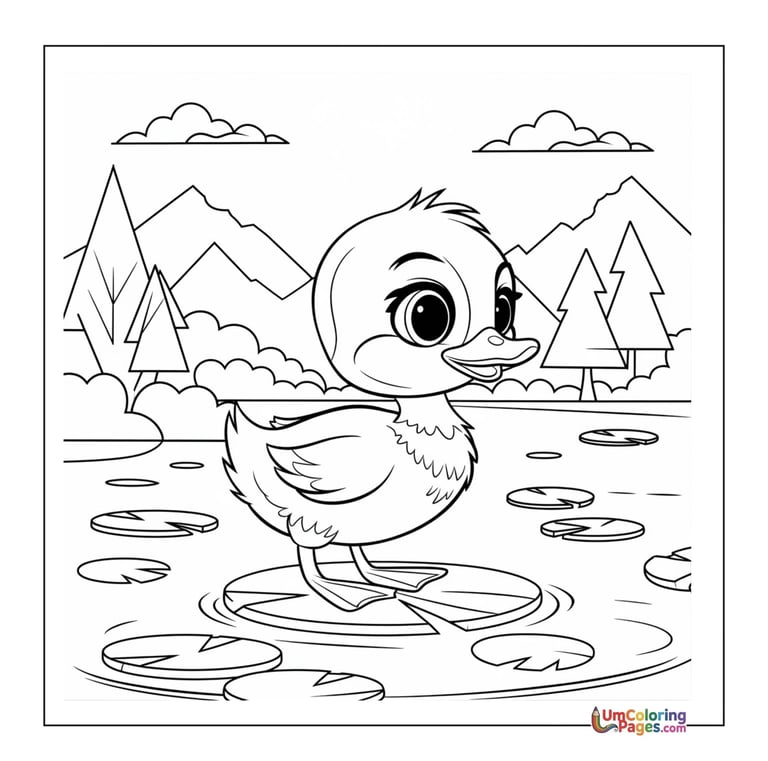 cute duckling coloring sheet printable