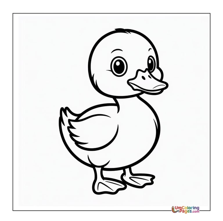 simple duckling line art coloring page