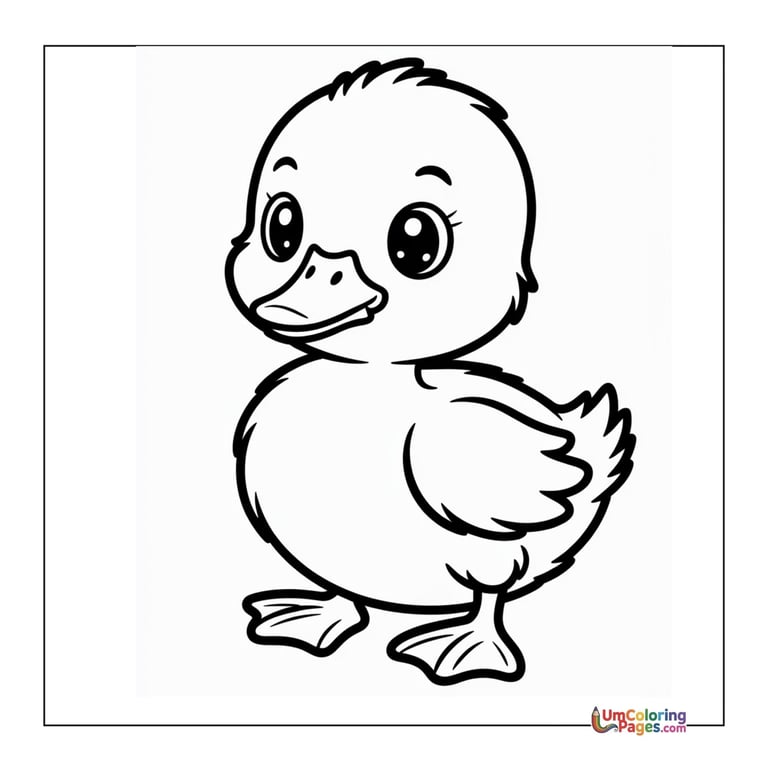 duckling coloring page for kids