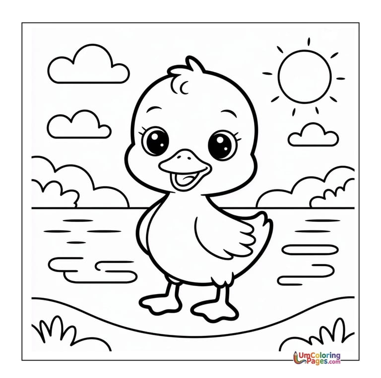 cartoon duckling coloring page