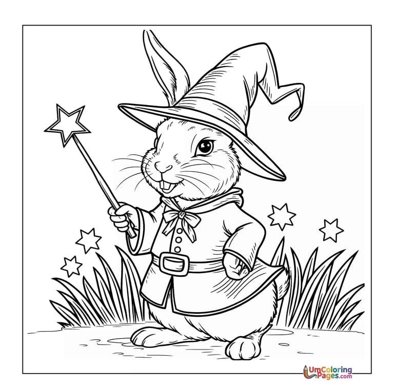 Hopping rabbit coloring page bunny pet for preschool