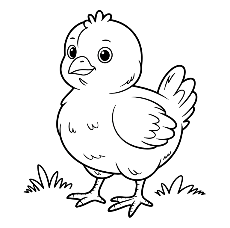 chicken coloring page for kids
