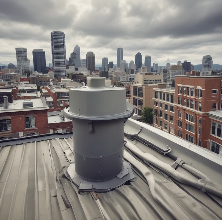 Our service van parked outside a condo complex in the Pacific Northwest.