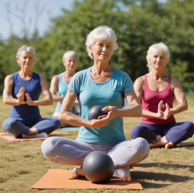 A small group practicing Pilates Flows in a sunlit studio focusing on deep muscle engagement