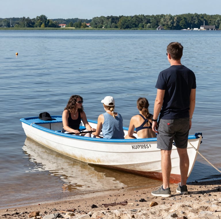 Children engaged in a lively environmental education session about local wildlife and lake preservation.