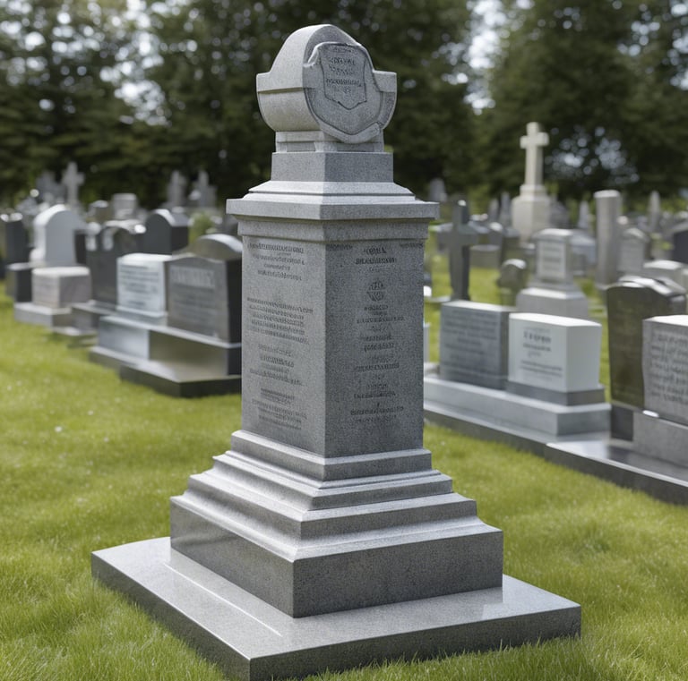 a cemetery cemetery with a cross on the grass