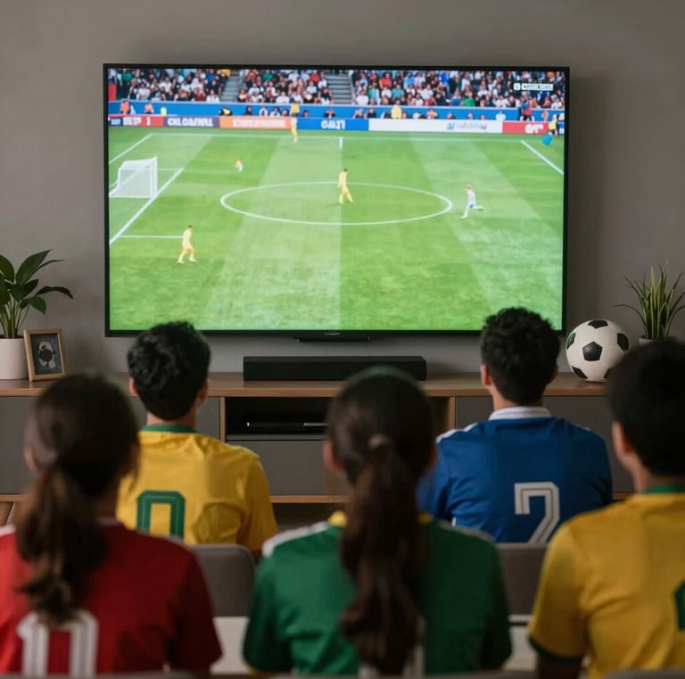 A bustling dealer table filled with rare soccer cards and memorabilia under bright event lighting.