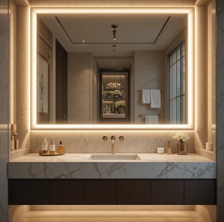 LED Bathroom Mirror with Lights, Anti-Fog, Dimmable, Backlit