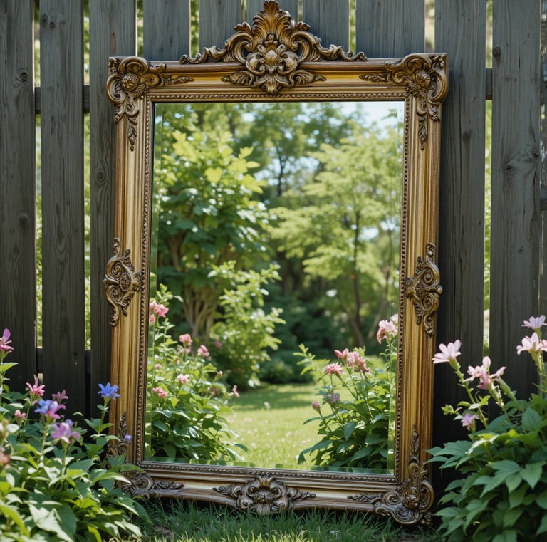 Vintage Gold Mirror 24"x36", Ornate Baroque Decorative Wall Mirror, Antique French Style Framed Mirr