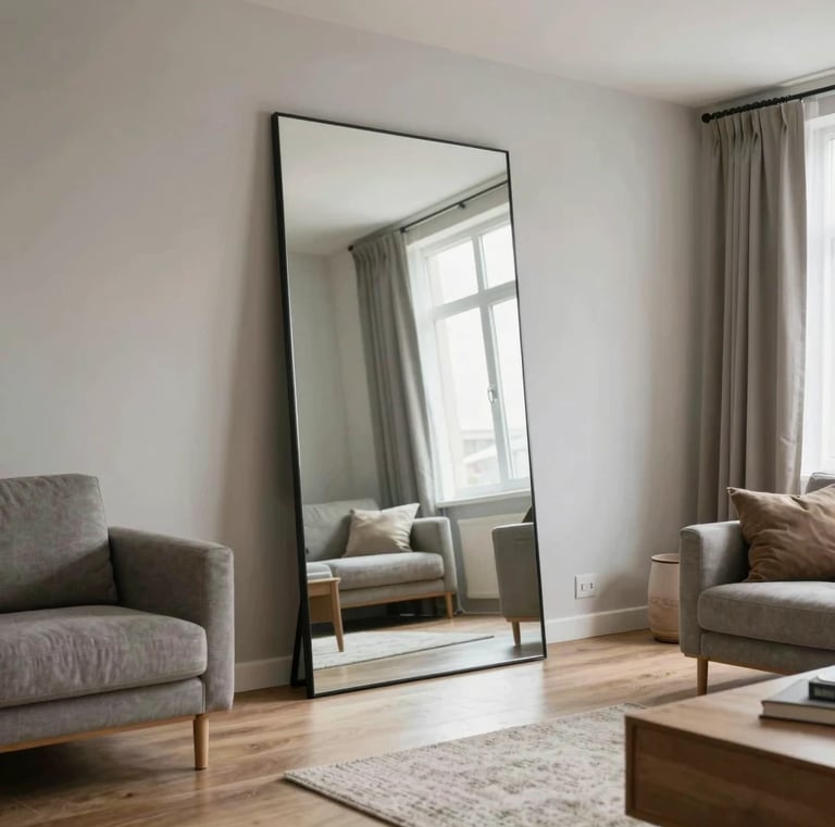 Full Length Mirror, 63 x 20 Inches, Arched Full Body Floor Mirror with Stand