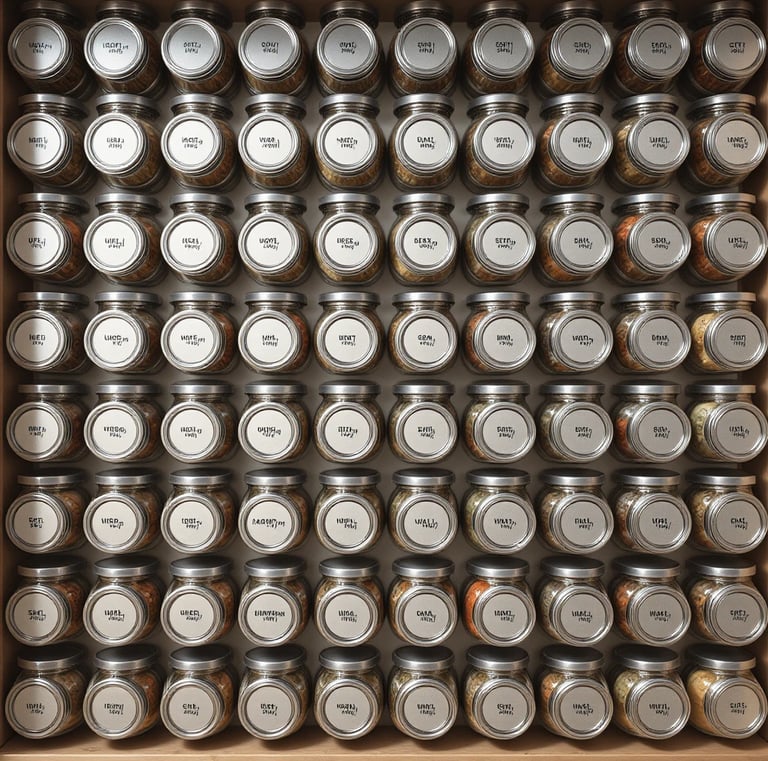 Glass Spice Jars with Labels and Steel Lids (24 x 4oz) Spice Containers with 240 Label, Steel Funnel