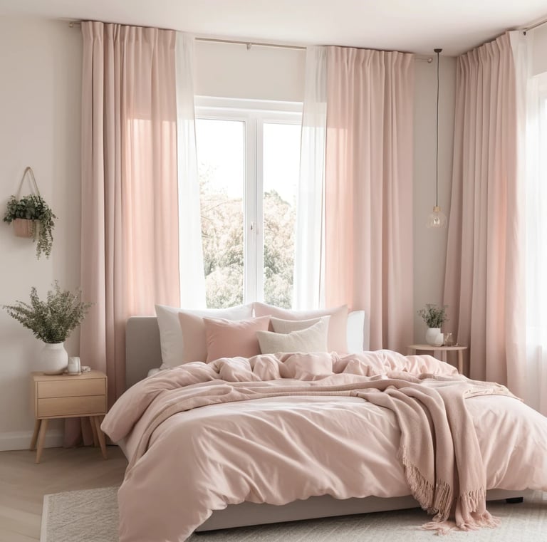 Cream Linen Back Tab Curtains 84 Inch Length for Living Room